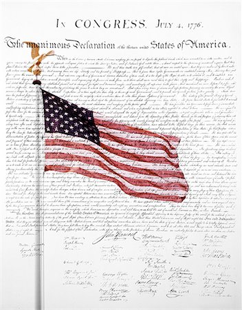 revolución - COMPOSITE OF AMERICAN FLAG AND THE DECLARATION OF INDEPENDENCE Foto de stock - Con derechos protegidos, Código: 846-03164602