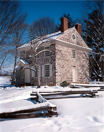 revolution - GEORGE WASHINGTON'S VALLEY FORGE HEADQUARTERS IN SNOW Stock Photo - Rights-Managed, Code: 846-03164642