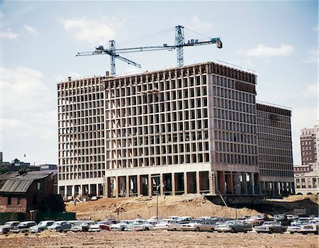 1960s APARTMENT BUILDING CONSTRUCTION SECOND & WALNUT STREETS PHILADELPHIA SOCIETY HILL RECONSTRUCTION Stock Photo - Rights-Managed, Code: 846-03164778