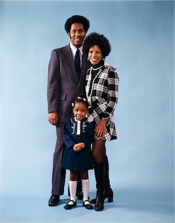 studio kid fashion - 1970s FAMILY PORTRAIT MOTHER FATHER DAUGHTER BLACK AFRICAN AMERICAN ' Stock Photo - Rights-Managed, Code: 846-03164848