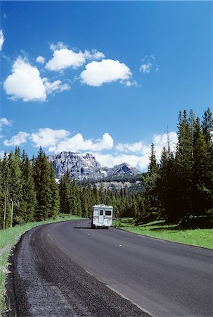 1980s MOTOR CAMPER ON ROAD IN WYOMING Stock Photo - Rights-Managed, Code: 846-03165045