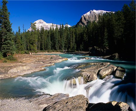 BRITISH COLUMBIA CANADA YOHO NATIONAL PARK KICKING HORSE RIVER FALLS Foto de stock - Con derechos protegidos, Código: 846-03165373
