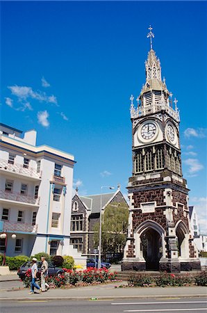rim - CHRISTCHURCH, NEW ZEALAND CLOCK TOWER IN CENTER OF STREET Stock Photo - Rights-Managed, Code: 846-03165455