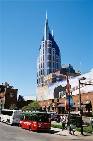 NASHVILLE, TN HARD ROCK CAFE AND BELL SOUTH TOWER DOWNTOWN Stock Photo - Rights-Managed, Code: 846-03165473