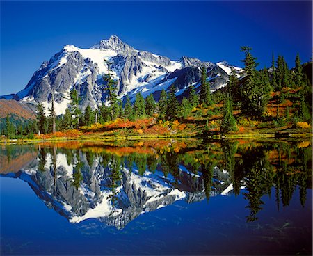 simsearch:846-03164419,k - PICTURE LAKE MT. SHUKSAN WASHINGTON Stock Photo - Rights-Managed, Code: 846-03165669