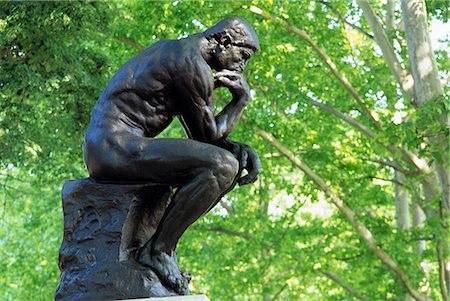 simsearch:846-02796624,k - PENSEUR SCULPTURE PAR A. RODIN RODIN MUSEUM DE PHILADELPHIE Photographie de stock - Rights-Managed, Code: 846-03165938