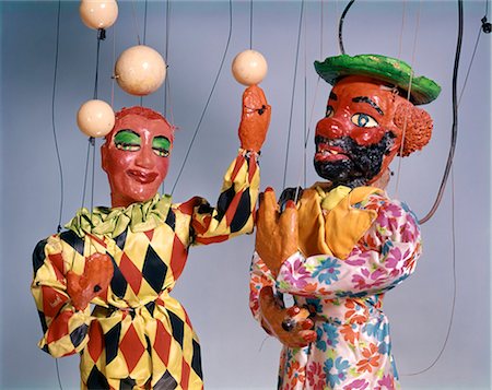 1970s PUPPET SHOW JUGGLER AND CLOWN CIRCUS Fotografie stock - Rights-Managed, Codice: 846-03166076