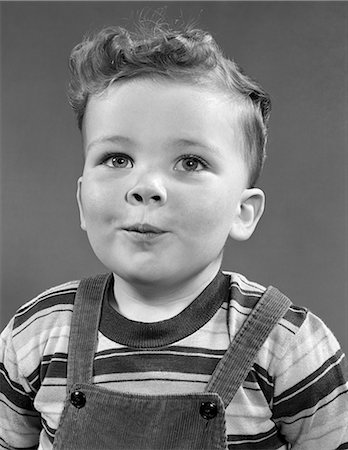 1950s PORTRAIT BOY WEARING STRIPE SHIRT CORDUROY OVERALLS Stock Photo - Rights-Managed, Code: 846-03163538