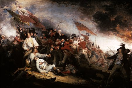 simsearch:846-02796434,k - JOHN TRUMBULL OIL PAINTING OF THE DEATH OF GENERAL WARREN AT THE BATTLE OF BUNKER HILL Foto de stock - Direito Controlado, Número: 846-03163638