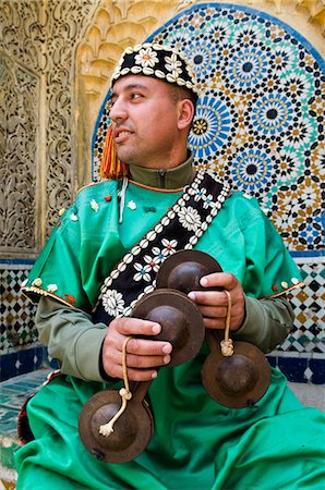 Carcaba player (iron castanets), Kasbah, Tangier, Morocco, North Africa, Africa Stock Photo - Rights-Managed, Code: 841-05784043