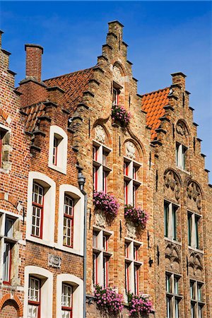 Gothic buildings on Van Eyck Plaza, Bruges, West Flanders, Belgium, Europe Foto de stock - Con derechos protegidos, Código: 841-05784284