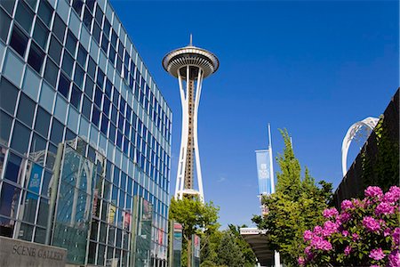 seattle city picture of washington state - The Space Needle, Seattle Center, Seattle, Washington State, United States of America, North America Stock Photo - Rights-Managed, Code: 841-05784303