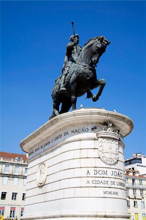 Dom Joao Monument in Praca da Figueira, Rossio District, Lisbon, Portugal, Europe Stock Photo - Rights-Managed, Code: 841-05784341
