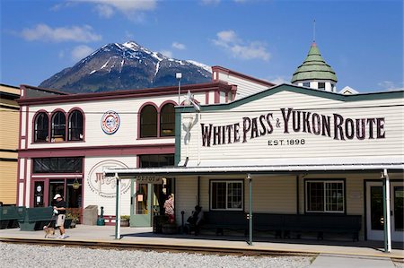 station - White Pass and Yukon Route Railway station, Skagway, Southeast Alaska, United States of America, North America Stock Photo - Rights-Managed, Code: 841-05784363
