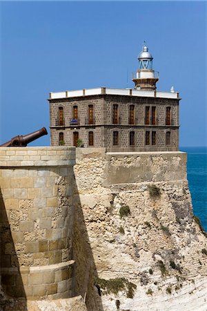 fortress with sea - Lighthouse in Medina Sidonia (old town) District, Melilla, Spain, Spanish North Africa, Africa Stock Photo - Rights-Managed, Code: 841-05784409