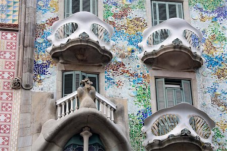 spain barcelona casa batllo - Casa Batllo de Gaudi, Barcelone, Catalogne, Espagne, Europe Photographie de stock - Rights-Managed, Code: 841-05784416