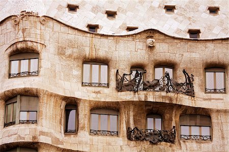 Casa Mila (La Pedrera) by Gaudi, UNESCO World Heritage Site, Barcelona, Catalonia, Spain, Europe Stock Photo - Rights-Managed, Code: 841-05784418