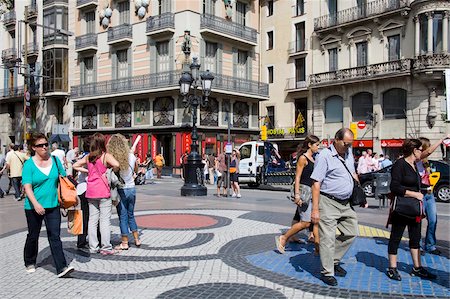 Tuile de mosaïque de Joan Miro sur Las Ramblas, Barcelone, Catalogne, Espagne, Europe Photographie de stock - Rights-Managed, Code: 841-05784441