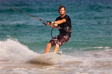deportes acuáticos - Kite surfer, Cotillo, Fuerteventura, Canary Islands, Spain,. Atlantic, Europe Foto de stock - Con derechos protegidos, Código: 841-05784628