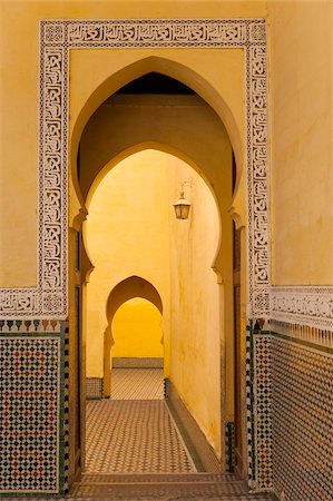 doorway landscape - Mausoleum of Moulay Ismail, Meknes, Morocco, North Africa, Africa Stock Photo - Rights-Managed, Code: 841-05784646