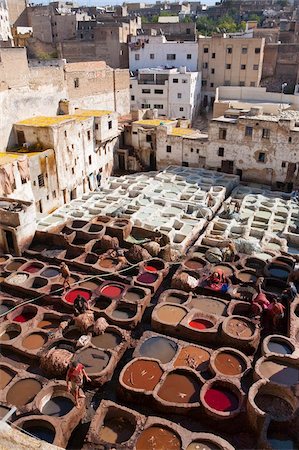 Tannery, Fez, UNESCO World Heritage Site, Morocco, North Africa, Africa Foto de stock - Con derechos protegidos, Código: 841-05784664