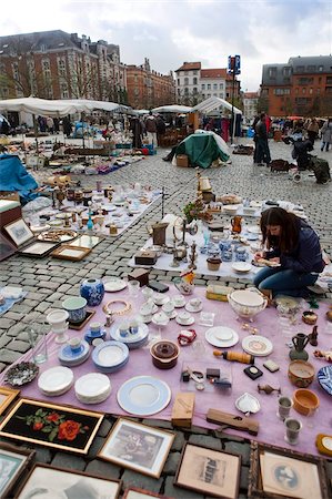 Jeu de Balle square flea market, Brussels, Belgium, Europe Stock Photo - Rights-Managed, Code: 841-05784750