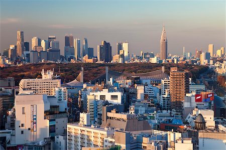 Vue surélevée de Shinjuku skyline de Shibuya, Tokyo, Japon, Asie Photographie de stock - Rights-Managed, Code: 841-05784778