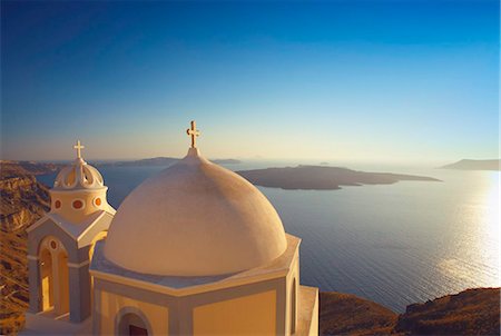faith - Church at sunset, Santorini, Cyclades, Greek Islands, Greece, Europe Stock Photo - Rights-Managed, Code: 841-05784854