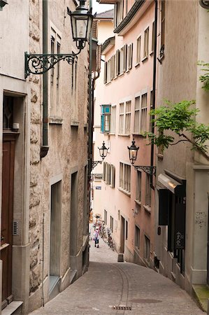 Narrow street in Old Town, Zurich, Switzerland, Europe Stock Photo - Rights-Managed, Code: 841-05784863