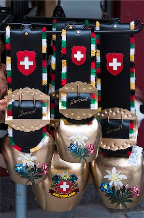 swiss - Cowbell souvenirs in Zermatt, Switzerland, Europe Stock Photo - Rights-Managed, Code: 841-05784884