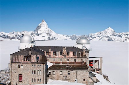 Observatorium am Gipfel der Gornergrat, Peak Gornergrat, Schweiz, Europa Stockbilder - Lizenzpflichtiges, Bildnummer: 841-05784882