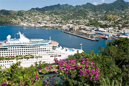 Sea Princess in Kingstown Harbour, St. Vincent, St. Vincent and The Grenadines, Windward Islands, West Indies, Caribbean, Central America Stock Photo - Rights-Managed, Code: 841-05784923