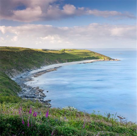 Plage de la voûte et Maenease Point de Penveor Point Dodman, Cornwall, Angleterre, Royaume-Uni, Europe Photographie de stock - Rights-Managed, Code: 841-05785081
