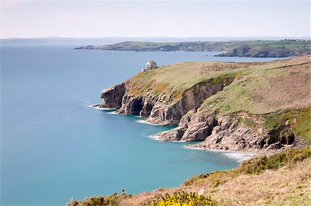 Porthcew et Rinsey de tête, avec des vues lointaines sur Prusse Cove, Cornwall, Angleterre, Royaume-Uni, Europe Photographie de stock - Rights-Managed, Code: 841-05785173