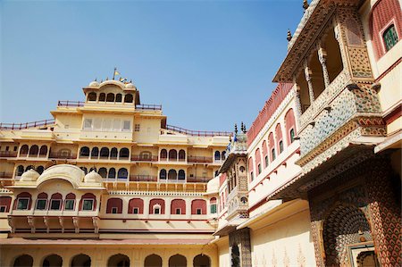 palacio de la ciudad - Chandra Mahal, City Palace, Jaipur, Rajasthan, India, Asia Foto de stock - Con derechos protegidos, Código: 841-05785324