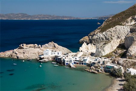 The village of Firopotamos, Island of Milos, Cyclades, Greek Islands, Greece, Europe Stock Photo - Rights-Managed, Code: 841-05785394