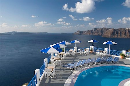 parasol - Oia, Santorini, Cyclades, Greek Islands, Greece, Europe Foto de stock - Con derechos protegidos, Código: 841-05785411