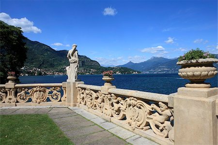 Vue depuis la terrasse, Lenno, lac de Côme, Lombardie, Italie, Europe Photographie de stock - Rights-Managed, Code: 841-05785496