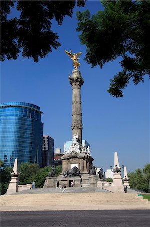 Independence Monument, Angel Statue, Paseo de la Reforma, Mexico City, Mexico, North America Stock Photo - Rights-Managed, Code: 841-05785513