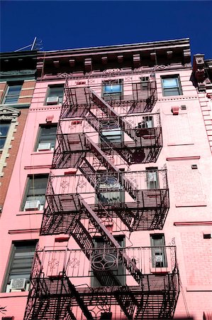 escalera de incendios - Tenement building, fire escape, Soho, Manhattan, New York City, United States of America, North America Foto de stock - Con derechos protegidos, Código: 841-05785568