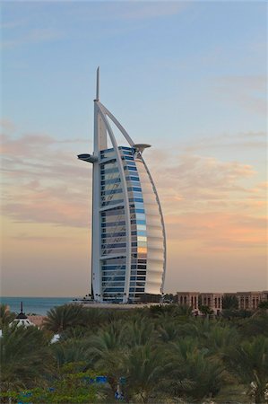 dubai luxury hotel - Burj Al Arab Hotel, Jumeirah Beach, Dubai, United Arab Emirates, Middle East Stock Photo - Rights-Managed, Code: 841-05785632