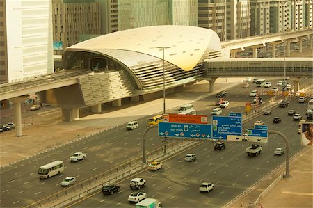 dubai sheikh zayed road traffic - New Metro station on Sheikh Zayed Road in the financial district of Dubai, United Arab Emirates, Middle East Stock Photo - Rights-Managed, Code: 841-05785686