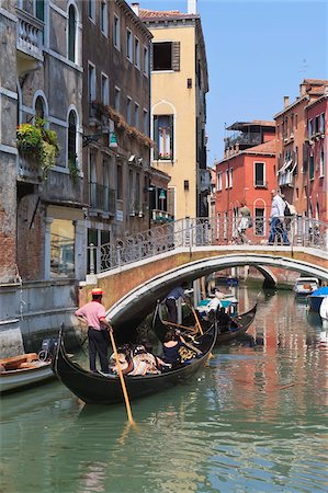 Gondola on a canal, Venice, UNESCO World Heritage Site, Veneto, Italy, Europe Stock Photo - Rights-Managed, Code: 841-05785716