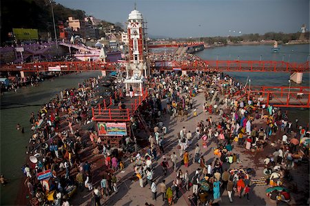 Holy ghat of Har Ki Pauri in Haridwar during Kumbh Mela in 2010, Haridwar, Uttarkhand, India, Asia Stock Photo - Rights-Managed, Code: 841-05785761