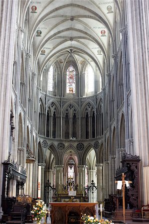 religious cross nobody - Notre Dame de Bayeux cathedral chancel, Bayeux, Normandy, France, Europe Foto de stock - Con derechos protegidos, Código: 841-05785783