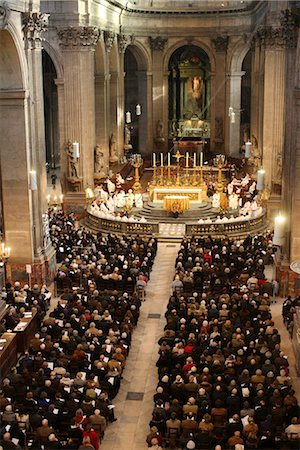 Catholic mass. St. Sulpice church, Paris, France, Europe Foto de stock - Con derechos protegidos, Código: 841-05785919