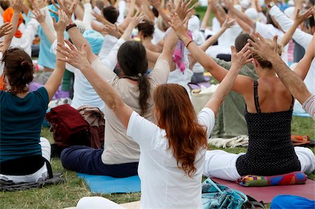 Kundalini Yoga festival, Mur-de-Sologne, Loir-et-Cher, France, Europe Fotografie stock - Rights-Managed, Codice: 841-05785912