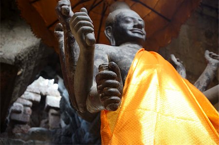 Vishnu statue, Angkor Wat, UNESCO World Heritage Site, Siem Reap, Cambodia, Indochina, Southeast Asia, Asia Foto de stock - Direito Controlado, Número: 841-05785921