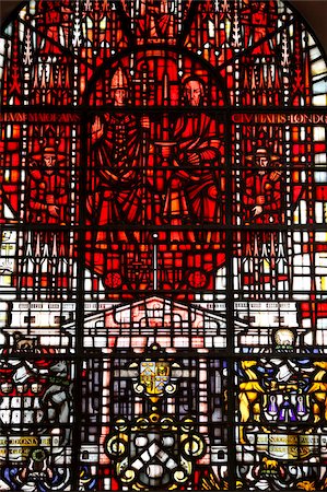 stain glass window - Stained glass designed by John Hayward, St. Mary Le Bow, City of London, London, England, United Kingdom, Europe Stock Photo - Rights-Managed, Code: 841-05785949