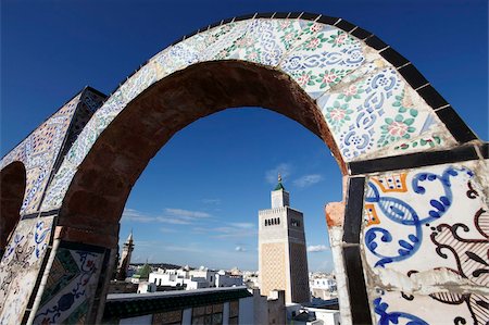 simsearch:841-02918702,k - Minaret de la grande mosquée (Jamaa el Zitouna), Medina, UNESCO World Heritage Site, Tunis, Tunisie, Afrique du Nord, Afrique Photographie de stock - Rights-Managed, Code: 841-05786047